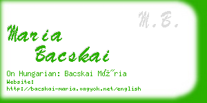 maria bacskai business card